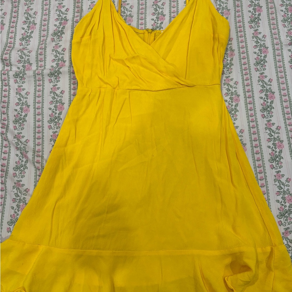 All in Favor Strapless Yellow A-Line Dress